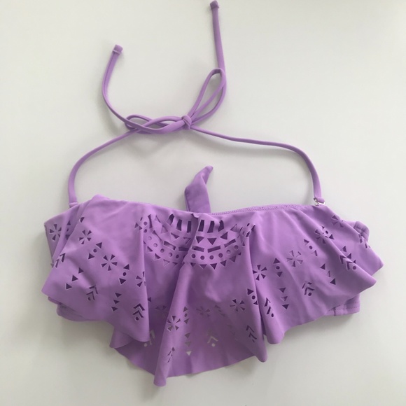 In Motion lilac laser cut bandeau bikini top - Picture 2 of 3